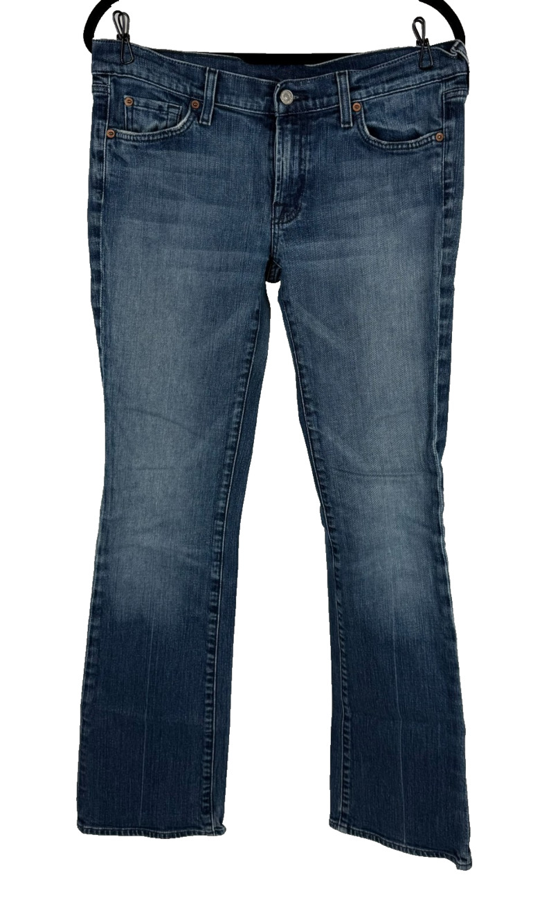 7 FOR ALL MANKIND Boot Cut Low Rise Blue Denim Jeans Women's Size 32